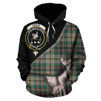 Printivon Craig Ancient Tartan Clan Crest Hoodie Patronage