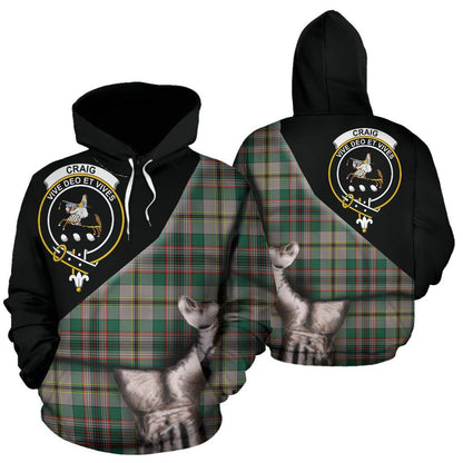 Printivon Craig Ancient Tartan Clan Crest Hoodie Patronage