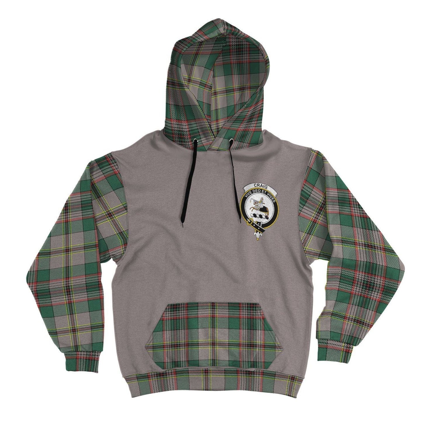 Printivon Craig Clans Tartan All Over Hoodie Sleeve Color