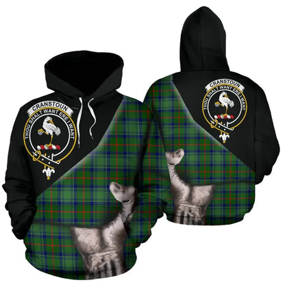 Printivon Cranstoun Tartan Clan Crest Hoodie Patronage