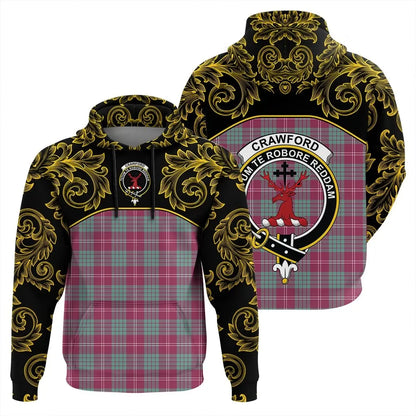 Printivon Crawford Ancient Tartan Clan Crest Hoodie Empire I