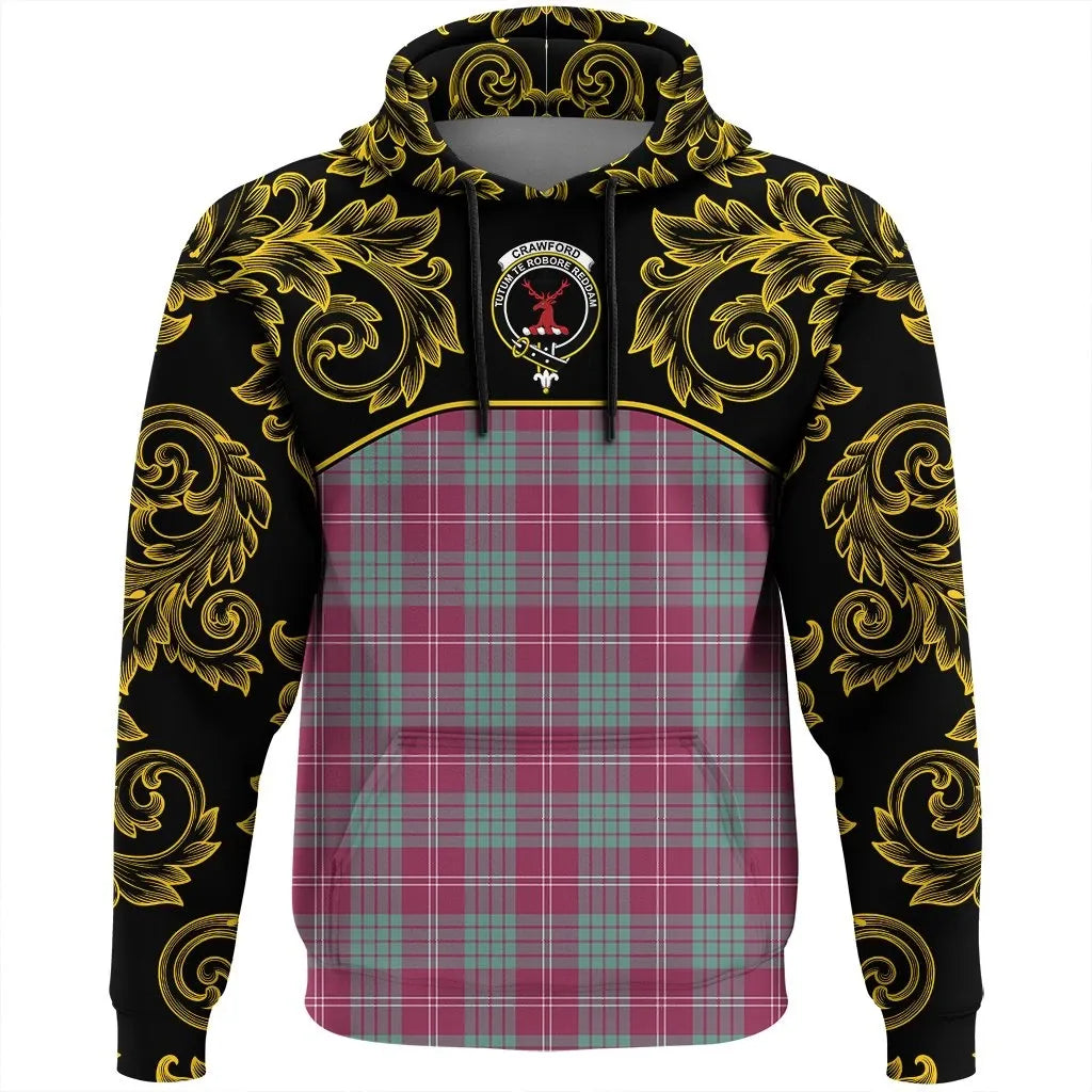 Printivon Crawford Ancient Tartan Clan Crest Hoodie Empire I