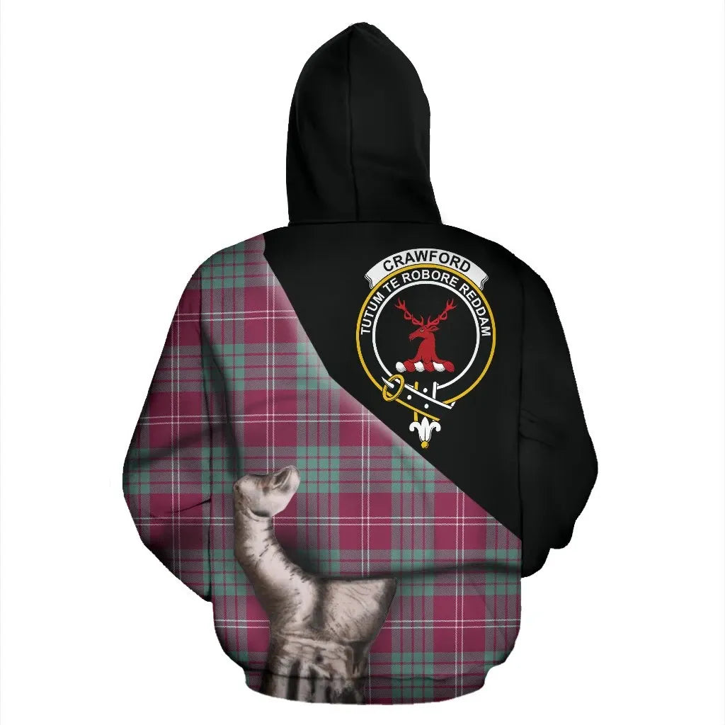 Printivon Crawford Ancient Tartan Clan Crest Hoodie Patronage