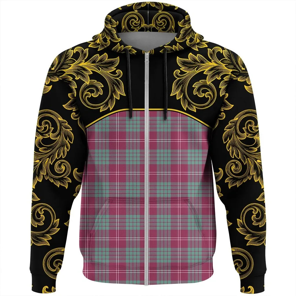 Printivon Crawford Ancient Tartan Clan Crest Zip Hoodie Empire I