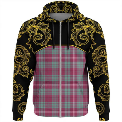 Printivon Crawford Ancient Tartan Clan Crest Zip Hoodie Empire I