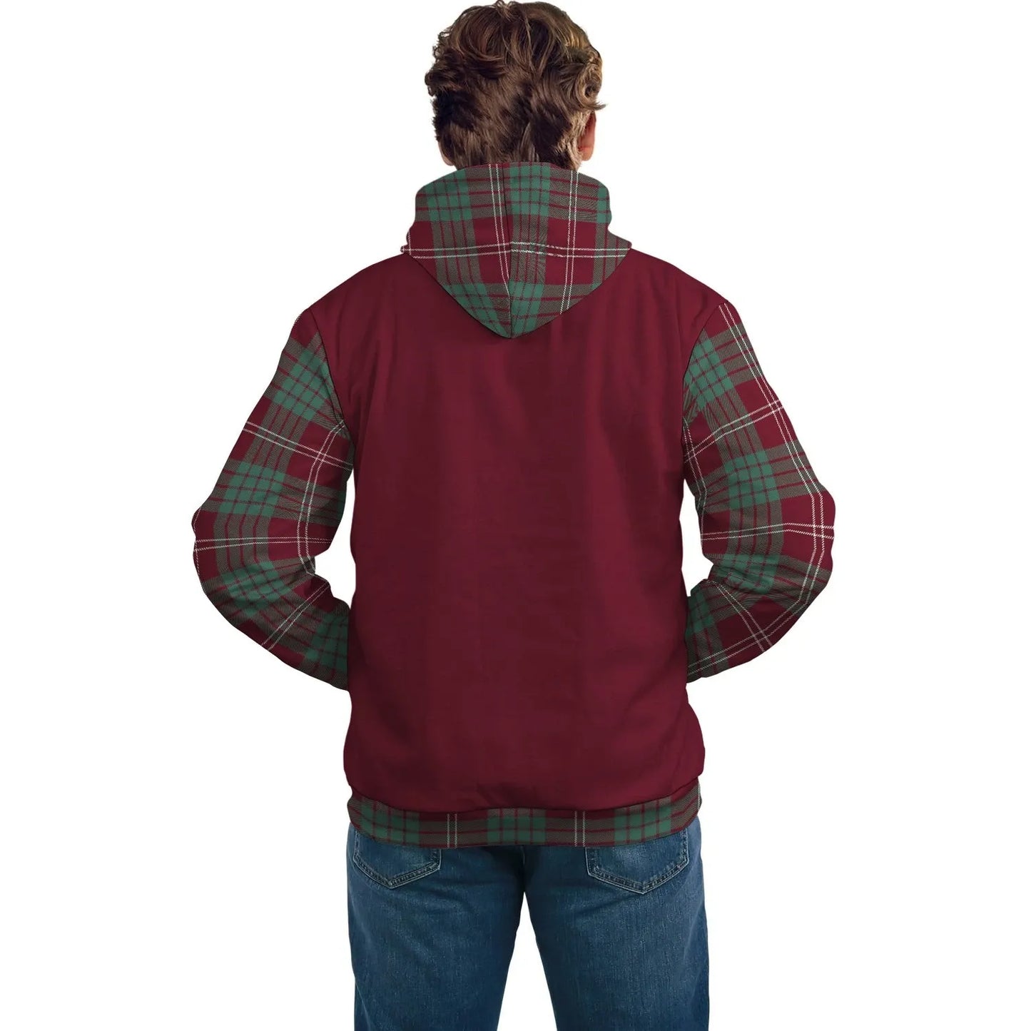 Printivon Crawford Clans Tartan All Over Hoodie Sleeve Color