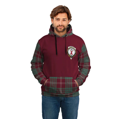 Printivon Crawford Clans Tartan All Over Hoodie Sleeve Color