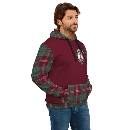 Printivon Crawford Clans Tartan All Over Hoodie Sleeve Color
