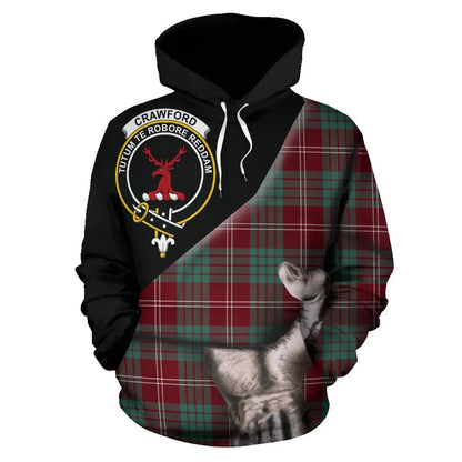 Printivon Crawford Modern Tartan Clan Crest Hoodie Patronage