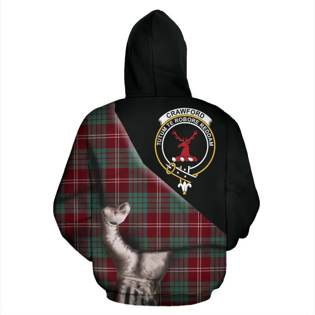 Printivon Crawford Modern Tartan Clan Crest Hoodie Patronage