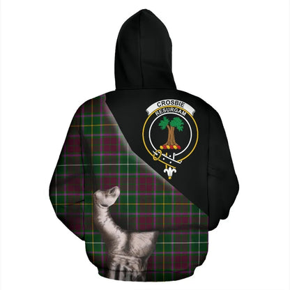 Printivon Crosbie Tartan Clan Crest Hoodie Patronage