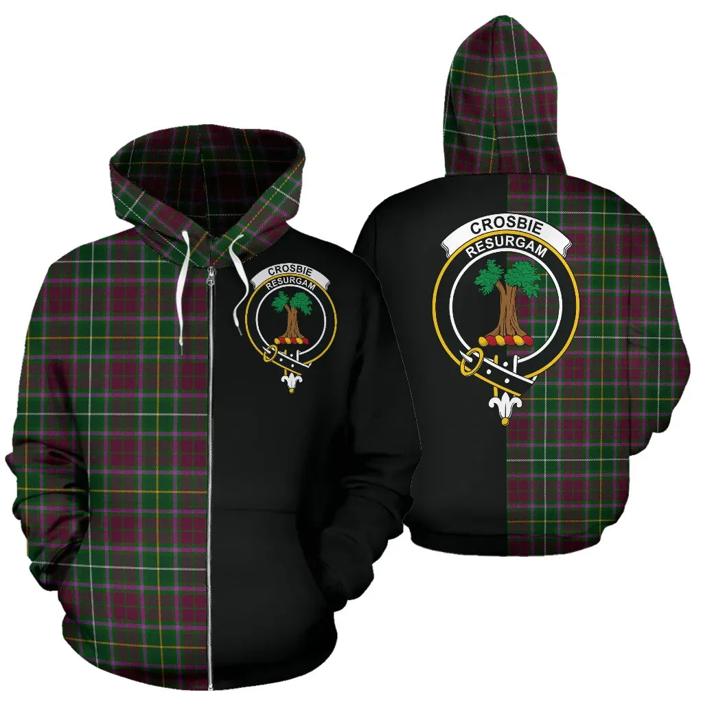 Printivon Crosbie Tartan Hoodie Half Of Me