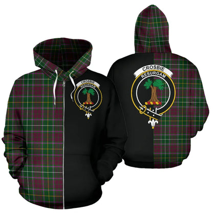 Printivon Crosbie Tartan Hoodie Half Of Me