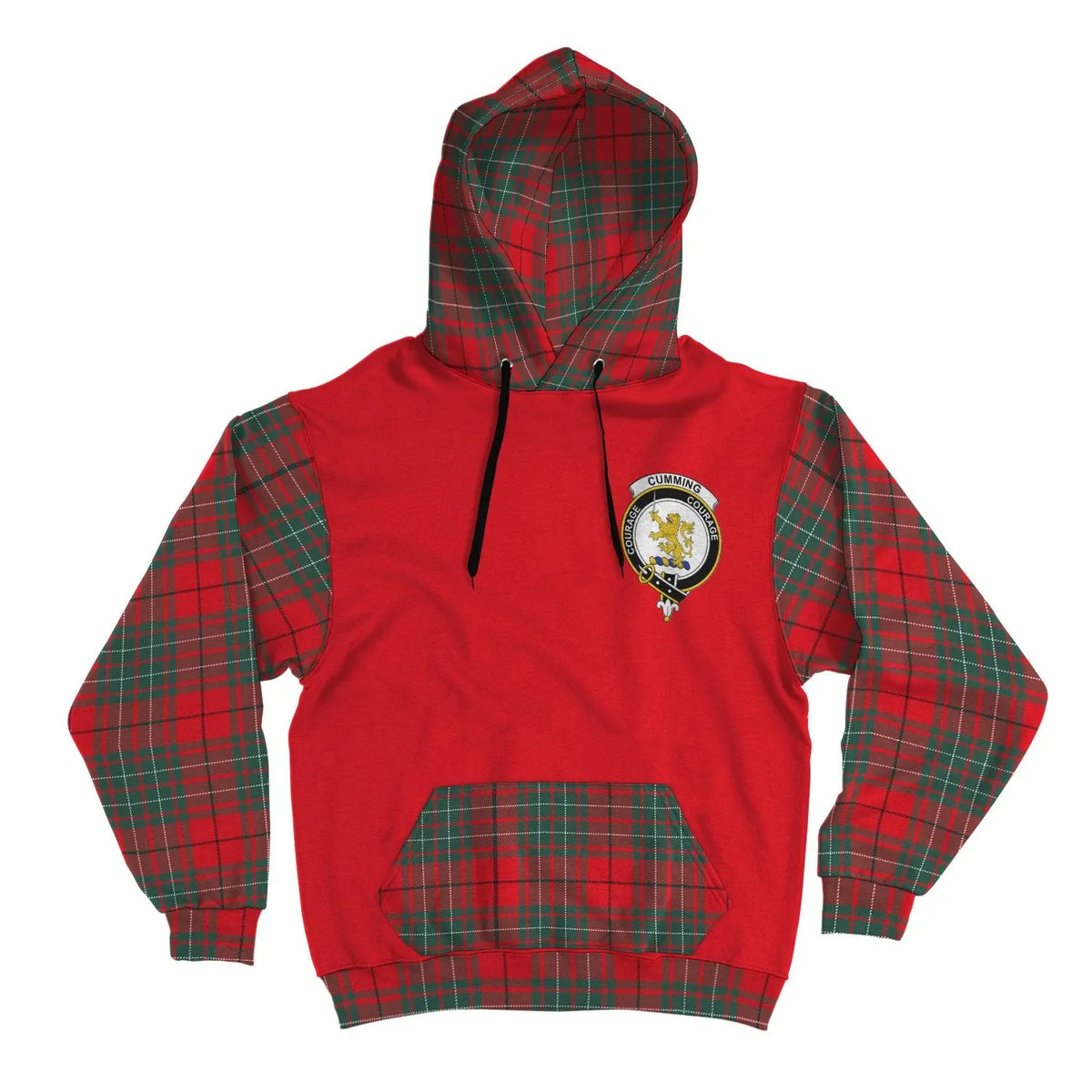 Printivon Cumming Clans Tartan All Over Hoodie Sleeve Color