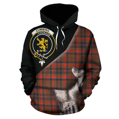 Printivon Cumming Hunting Weathered Tartan Clan Crest Hoodie Patronage