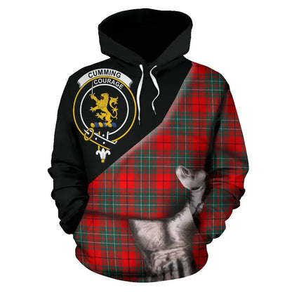 Printivon Cumming Modern Tartan Clan Crest Hoodie Patronage