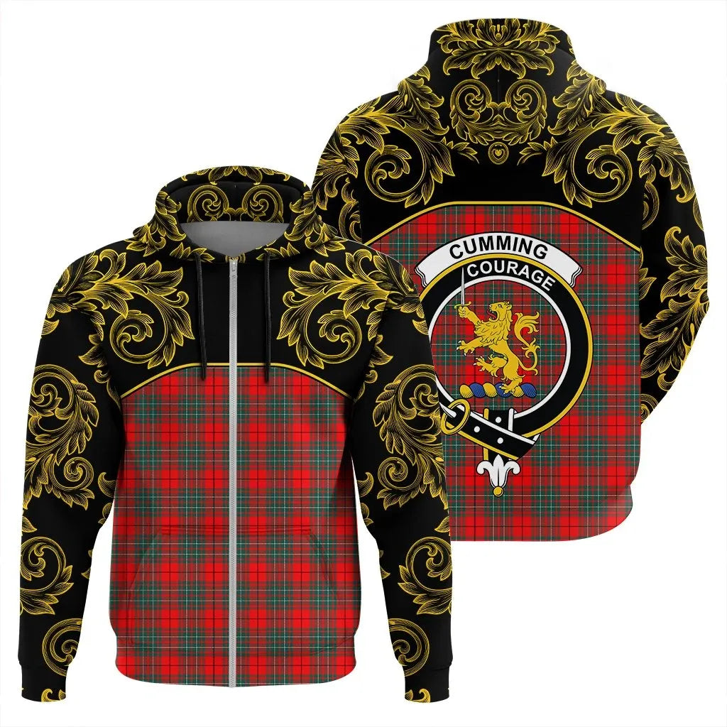 Printivon Cumming Modern Tartan Clan Crest Zip Hoodie Empire I