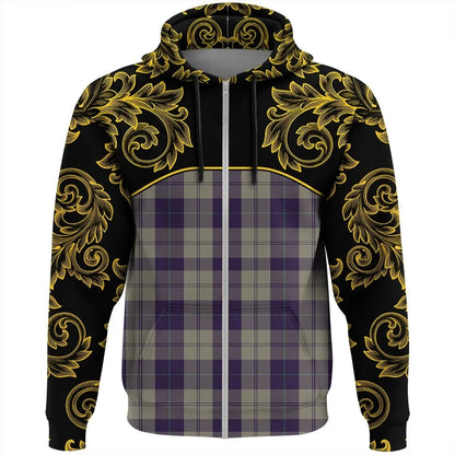 Printivon Cunningham Dress Blue Dancers Tartan Clan Crest Zip Hoodie Empire I