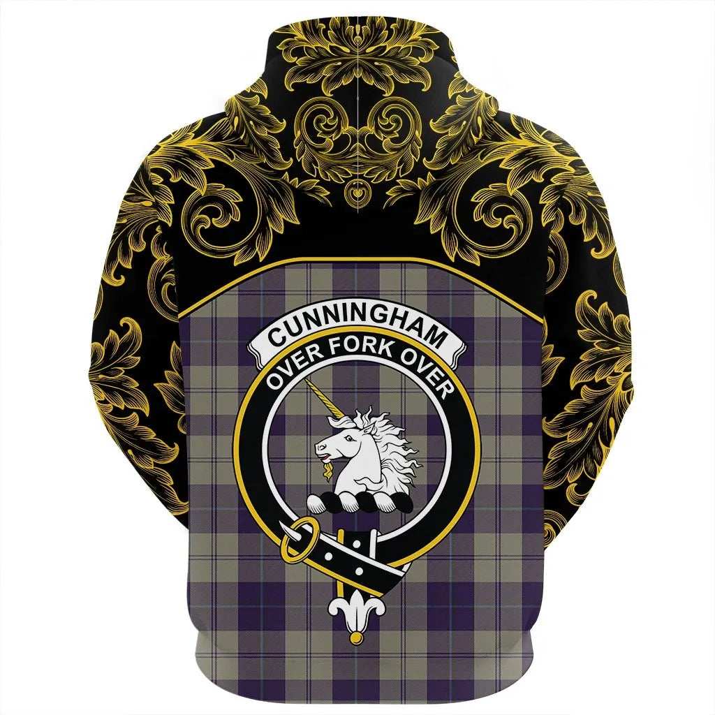 Printivon Cunningham Dress Blue Dancers Tartan Clan Crest Zip Hoodie Empire I