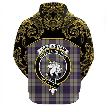 Printivon Cunningham Dress Blue Dancers Tartan Clan Crest Zip Hoodie Empire I