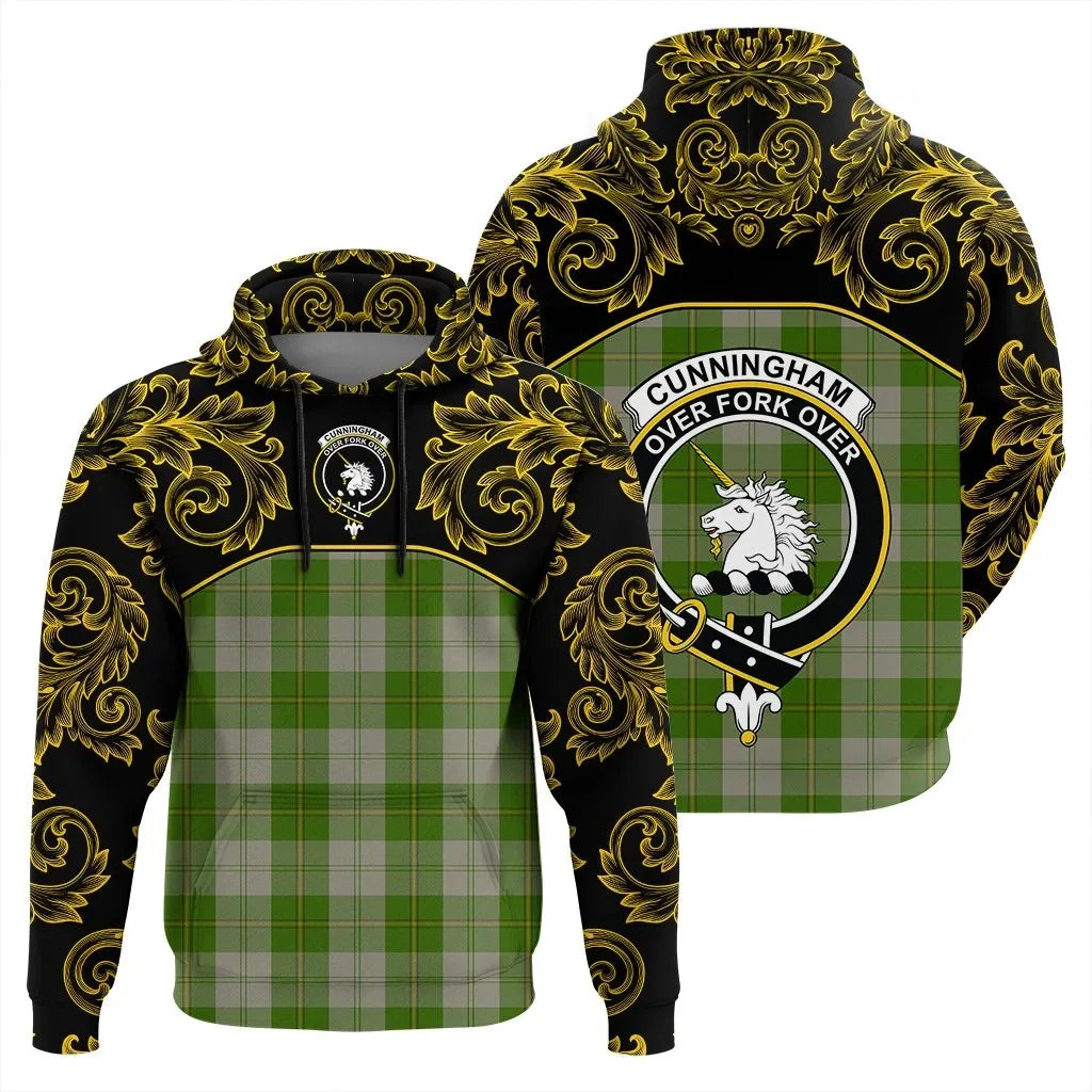 Printivon Cunningham Dress Green Dancers Tartan Clan Crest Hoodie Empire I