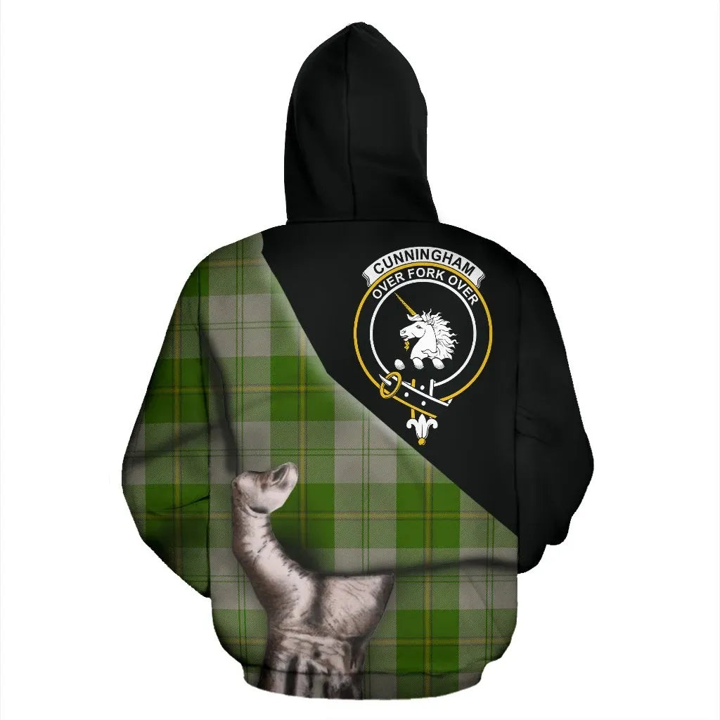 Printivon Cunningham Dress Green Dancers Tartan Clan Crest Hoodie Patronage