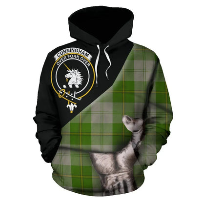 Printivon Cunningham Dress Green Dancers Tartan Clan Crest Hoodie Patronage