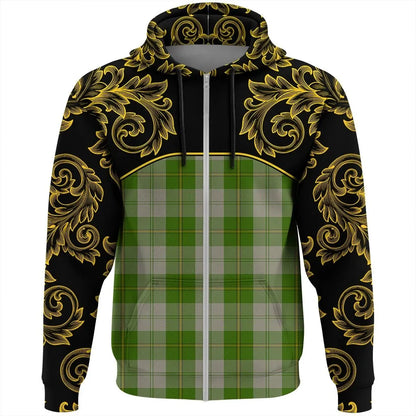 Printivon Cunningham Dress Green Dancers Tartan Clan Crest Zip Hoodie Empire I