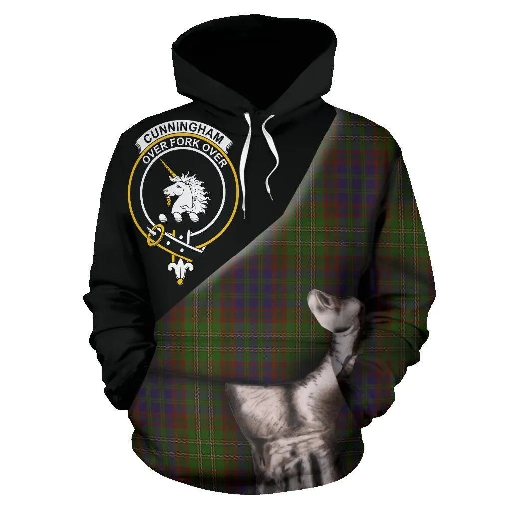 Printivon Cunningham Hunting Modern Tartan Clan Crest Hoodie Patronage