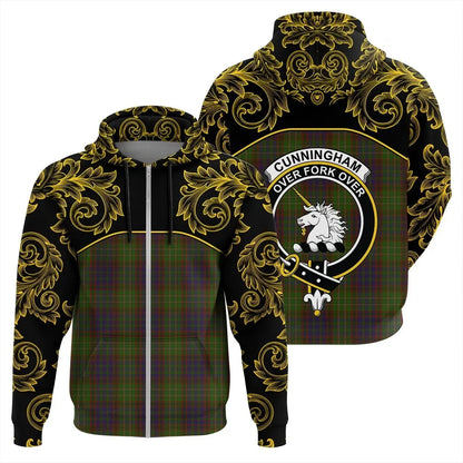 Printivon Cunningham Hunting Modern Tartan Clan Crest Zip Hoodie Empire I