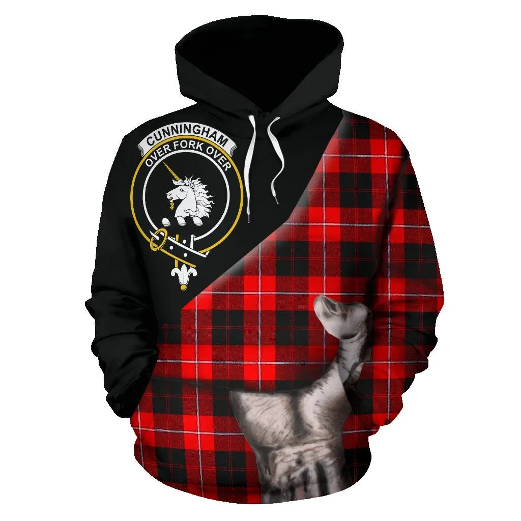 Printivon Cunningham Modern Tartan Clan Crest Hoodie Patronage