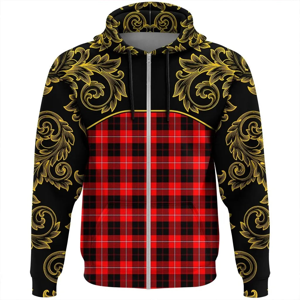 Printivon Cunningham Modern Tartan Clan Crest Zip Hoodie Empire I
