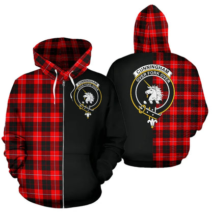 Printivon Cunningham Modern Tartan Hoodie Half Of Me