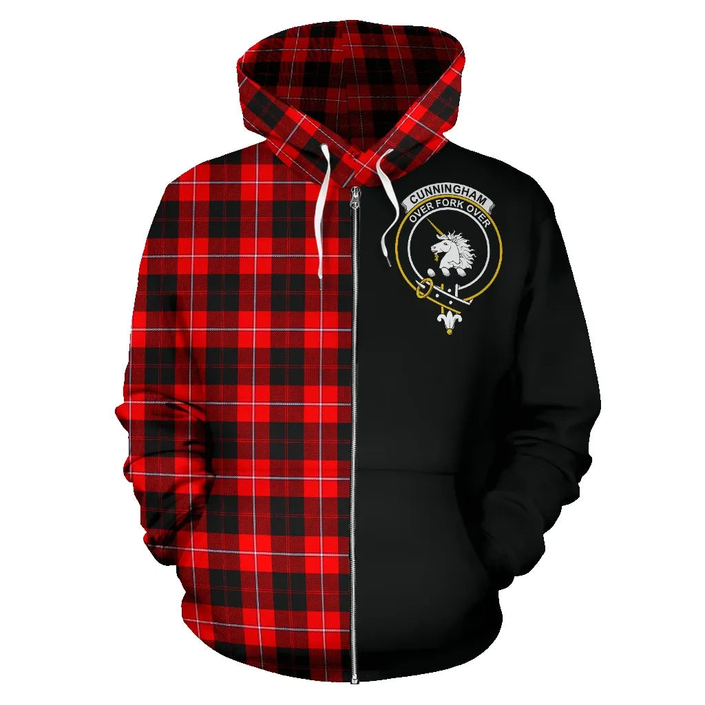 Printivon Cunningham Modern Tartan Hoodie Half Of Me