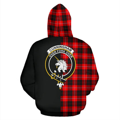 Printivon Cunningham Modern Tartan Hoodie Half Of Me