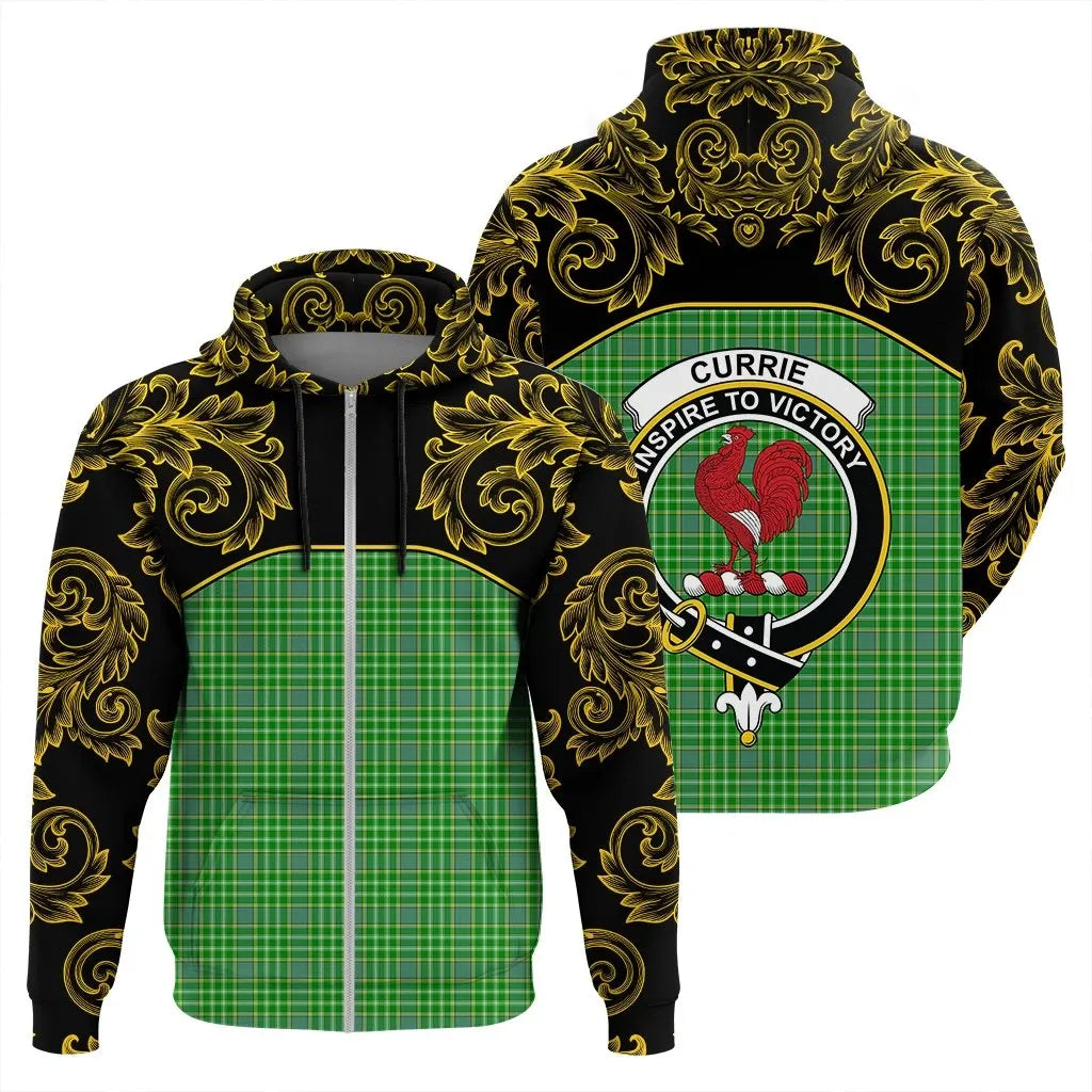 Printivon Currie Tartan Clan Crest Zip Hoodie Empire I