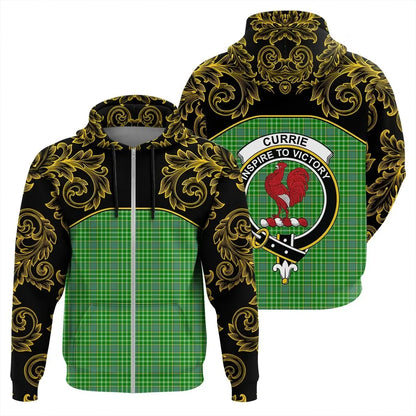 Printivon Currie Tartan Clan Crest Zip Hoodie Empire I