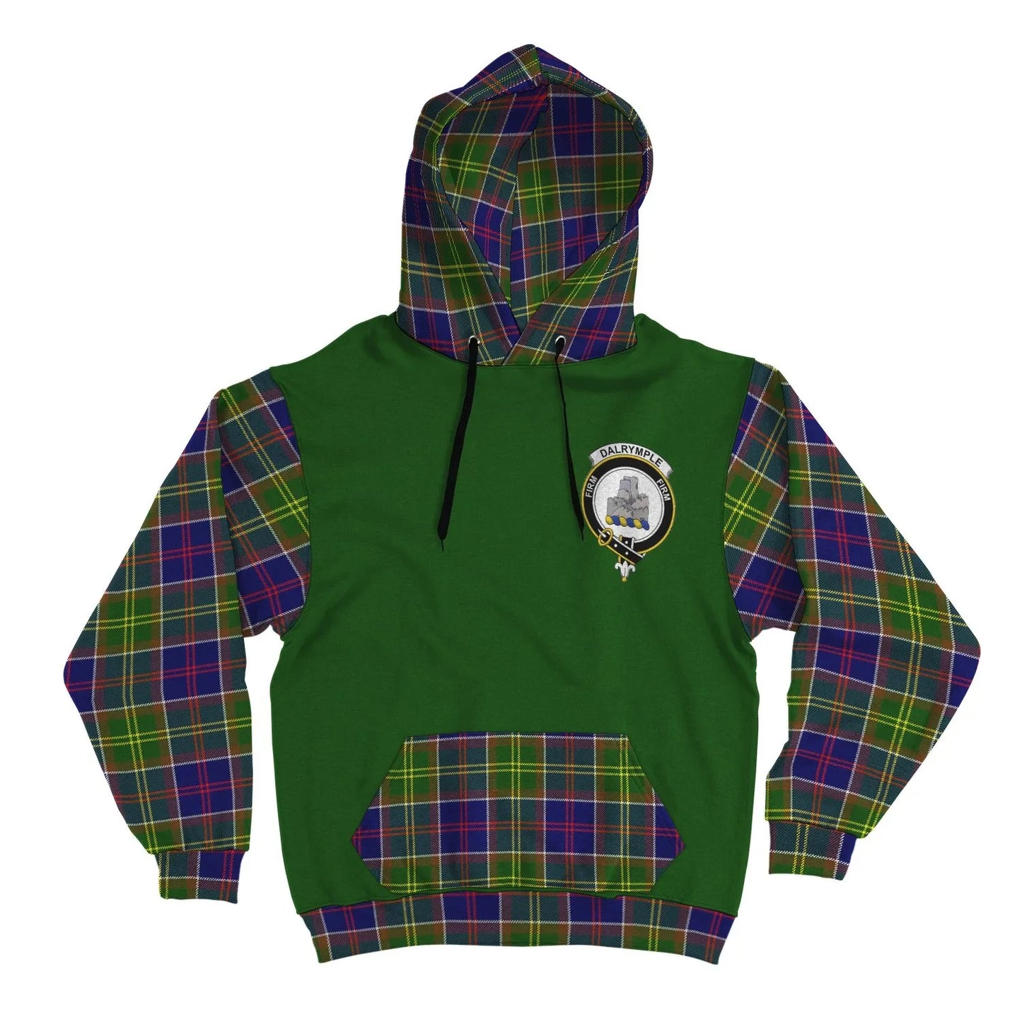 Printivon Dalrymple Clans Tartan All Over Hoodie Sleeve Color