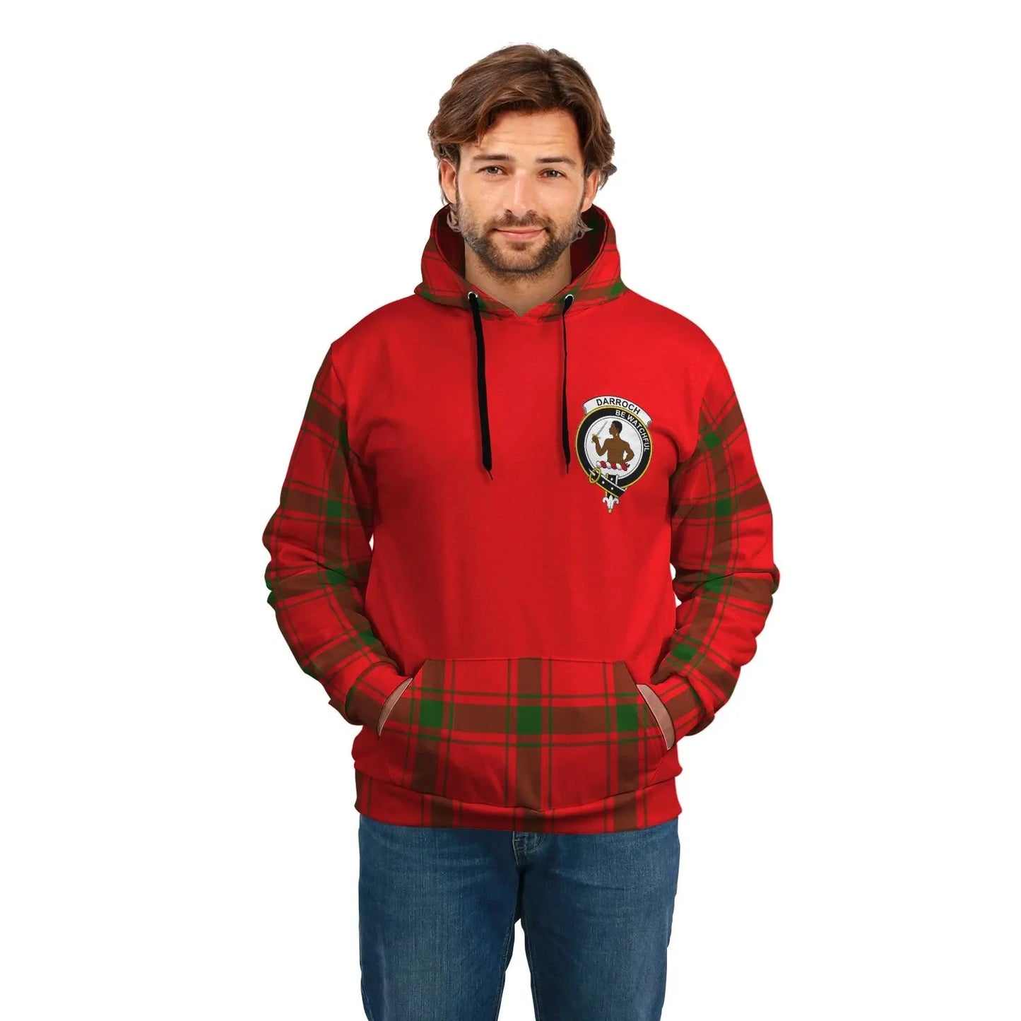 Printivon Darroch Gourock Clans Tartan All Over Hoodie Sleeve Color