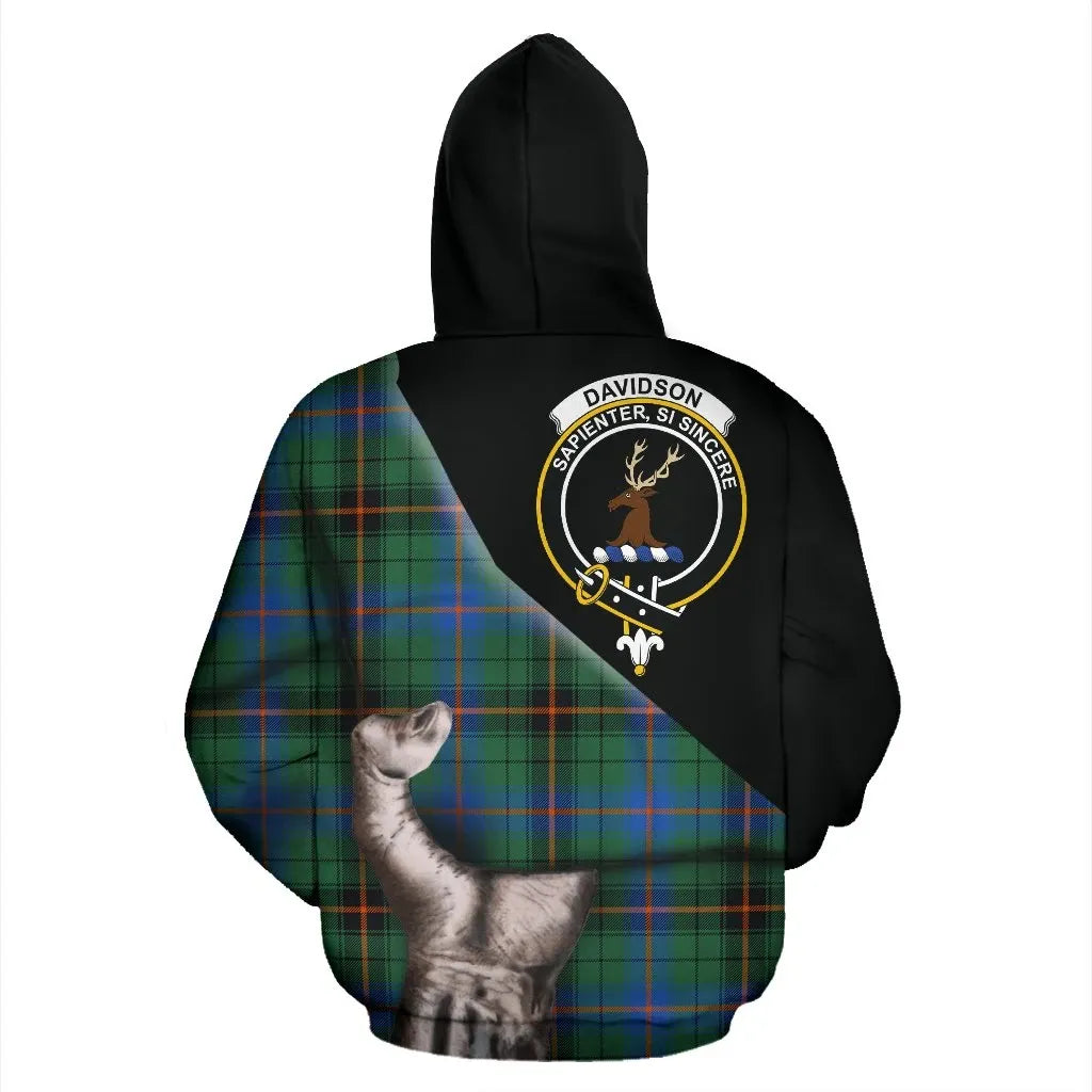 Printivon Davidson Ancient Tartan Clan Crest Hoodie Patronage