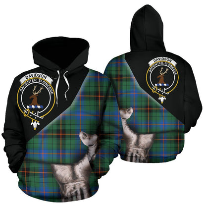 Printivon Davidson Ancient Tartan Clan Crest Hoodie Patronage