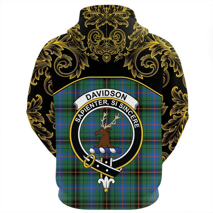 Printivon Davidson Ancient Tartan Clan Crest Zip Hoodie Empire I