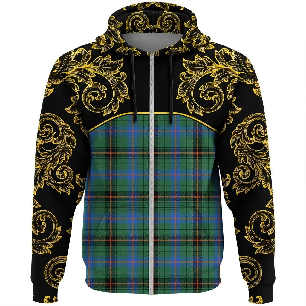 Printivon Davidson Ancient Tartan Clan Crest Zip Hoodie Empire I