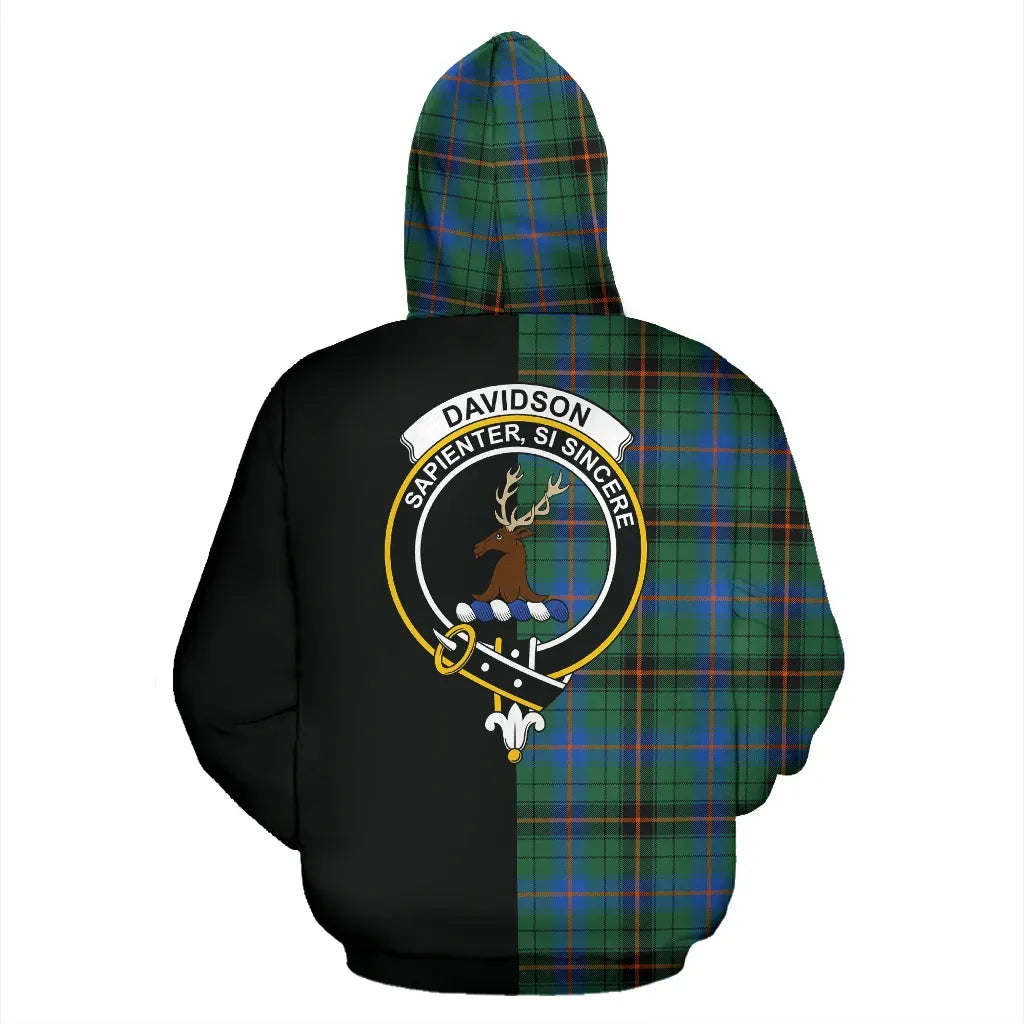 Printivon Davidson Ancient Tartan Hoodie Half Of Me