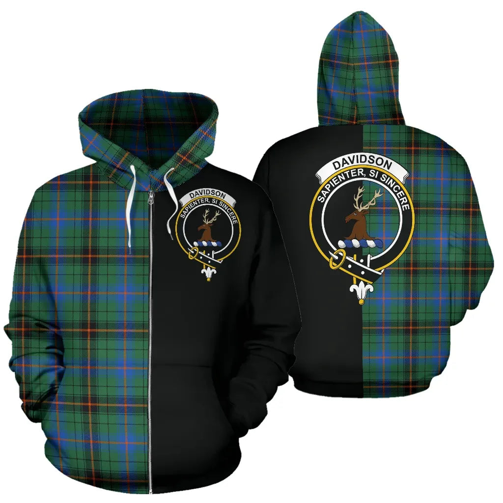 Printivon Davidson Ancient Tartan Hoodie Half Of Me