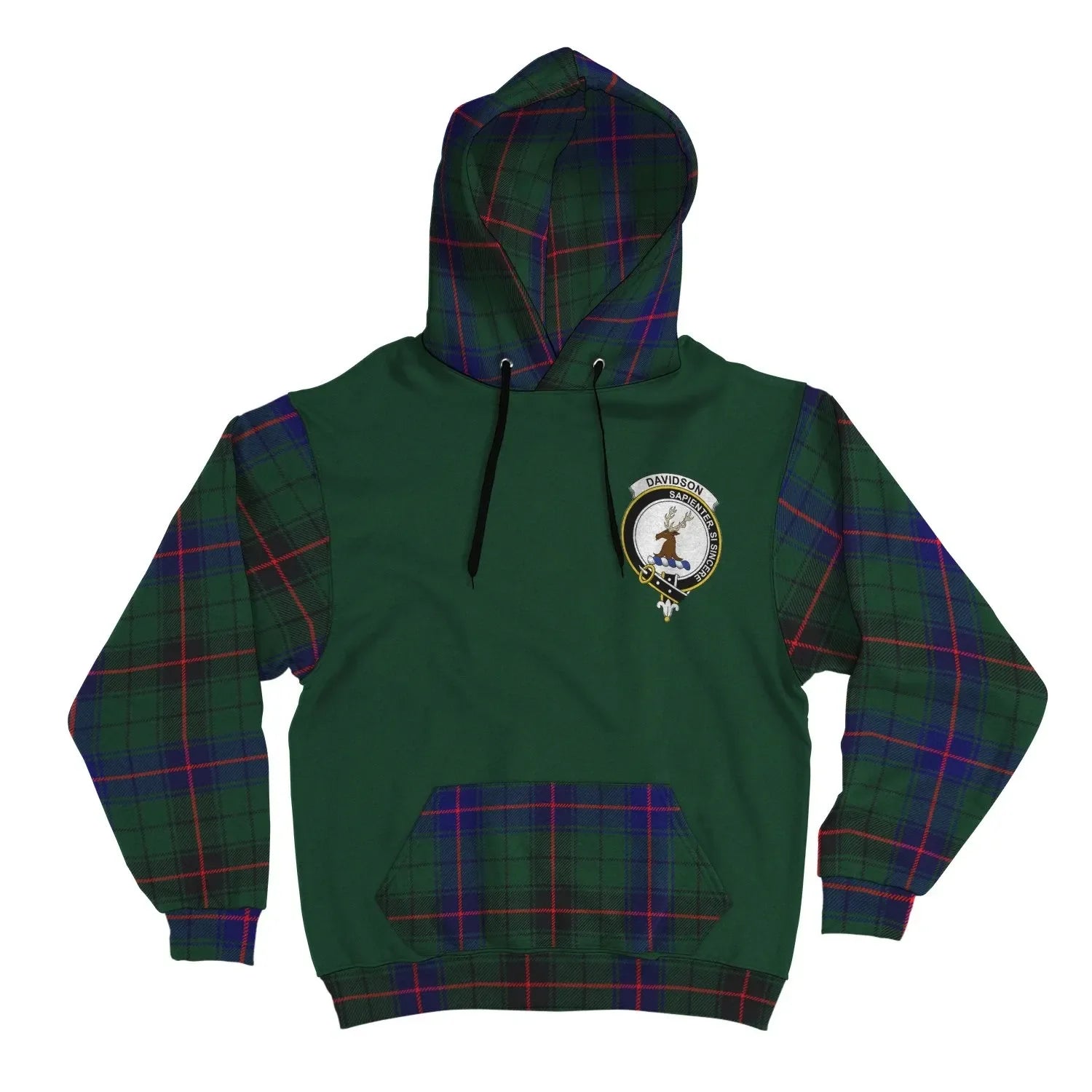 Printivon Davidson Clans Tartan All Over Hoodie Sleeve Color