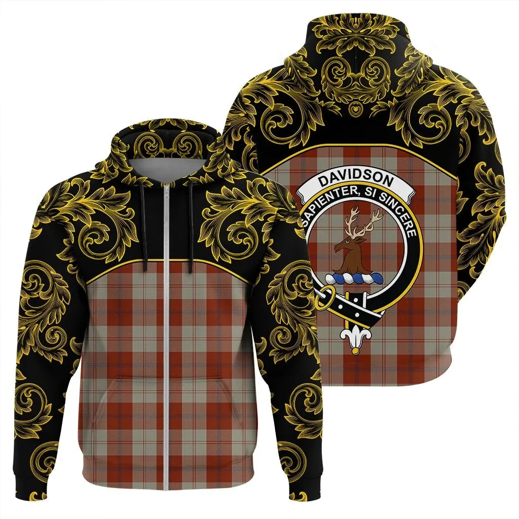 Printivon Davidson Dress Dancers Tartan Clan Crest Zip Hoodie Empire I