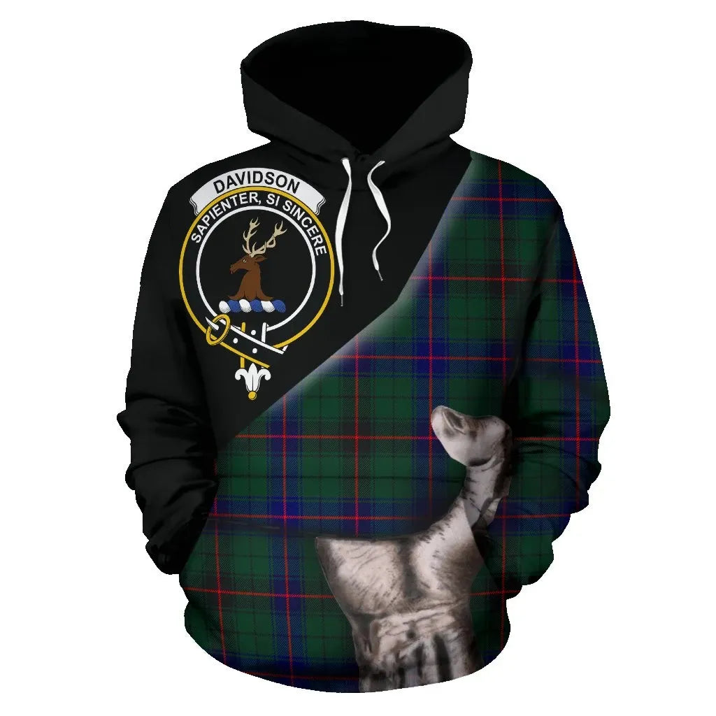 Printivon Davidson Modern Tartan Clan Crest Hoodie Patronage