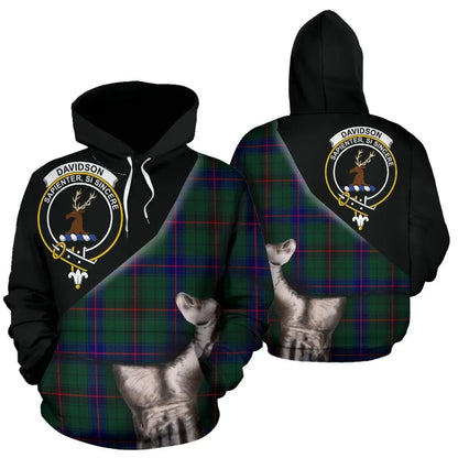 Printivon Davidson Modern Tartan Clan Crest Hoodie Patronage