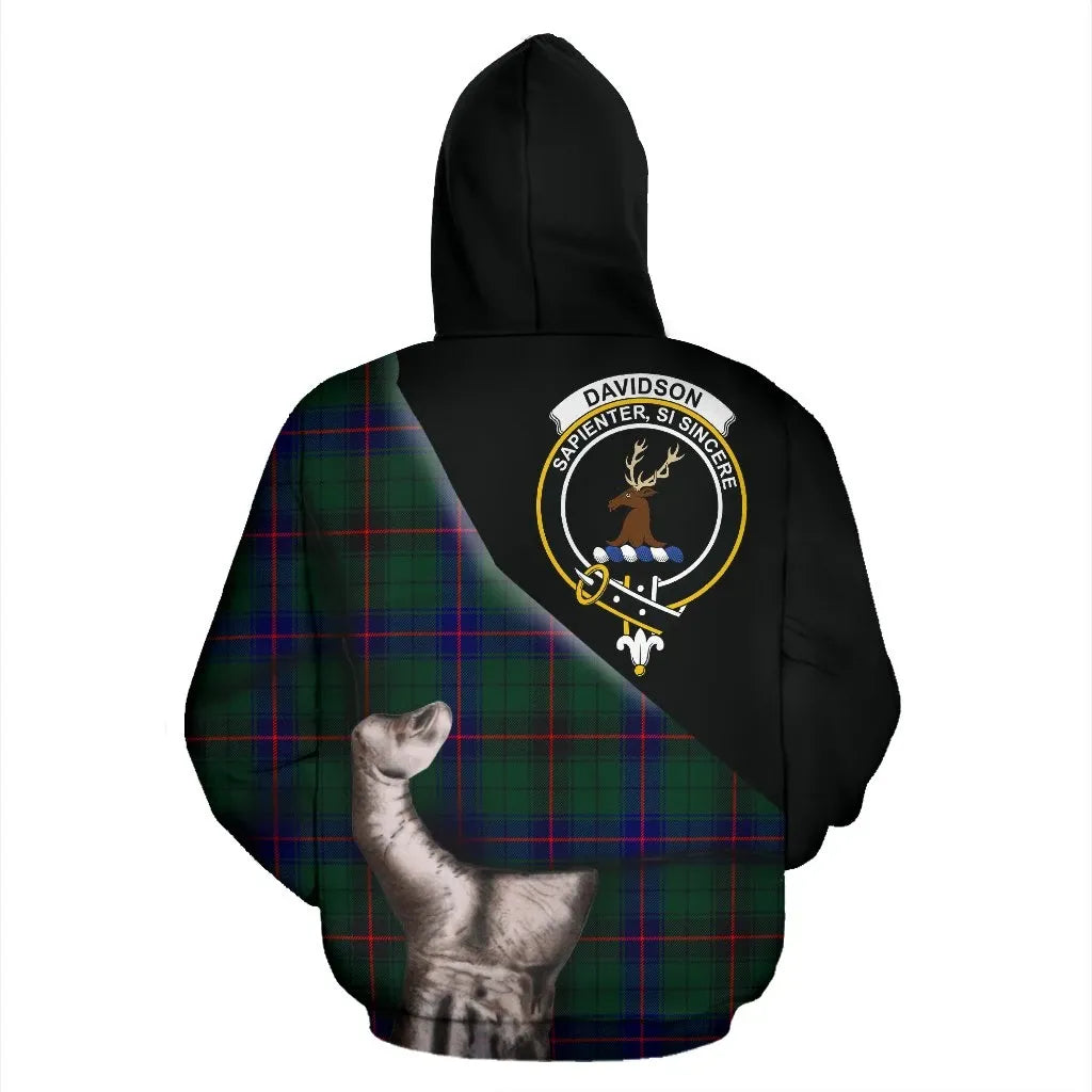 Printivon Davidson Modern Tartan Clan Crest Hoodie Patronage